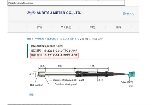 Anritsu S-221K-01-1-TPC1-ANP 