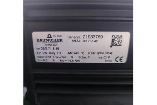 Baumuller Motor DSG 71 S 35 SERVO MOTOR