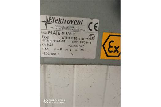 ELEKTROVENT PLATE-М 636T ATEX II3G IIB T3  / 380V 