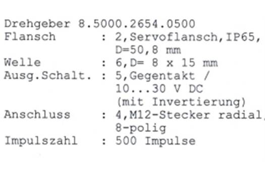 Kubler 8.5000.2654.0500 encoder