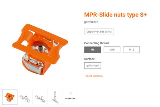 Muepro Art. No: 165674 Mps Slide Nut M8 